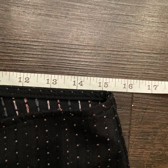 Vintage 90s 2000s Wrapper Wide Leg Dress Pants Jrs Sz 7 Black Embroidered Blocks - Picture 7 of 11